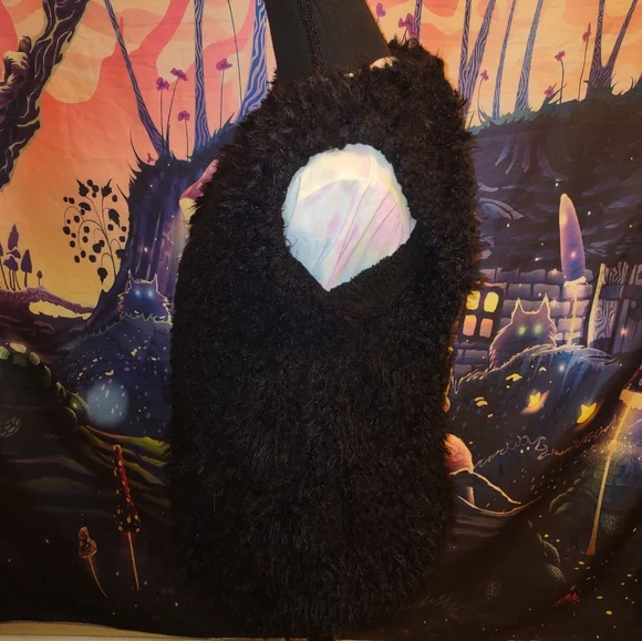Vintage Black Faux Fur Fuzzy Vest - Picture 13 of 15